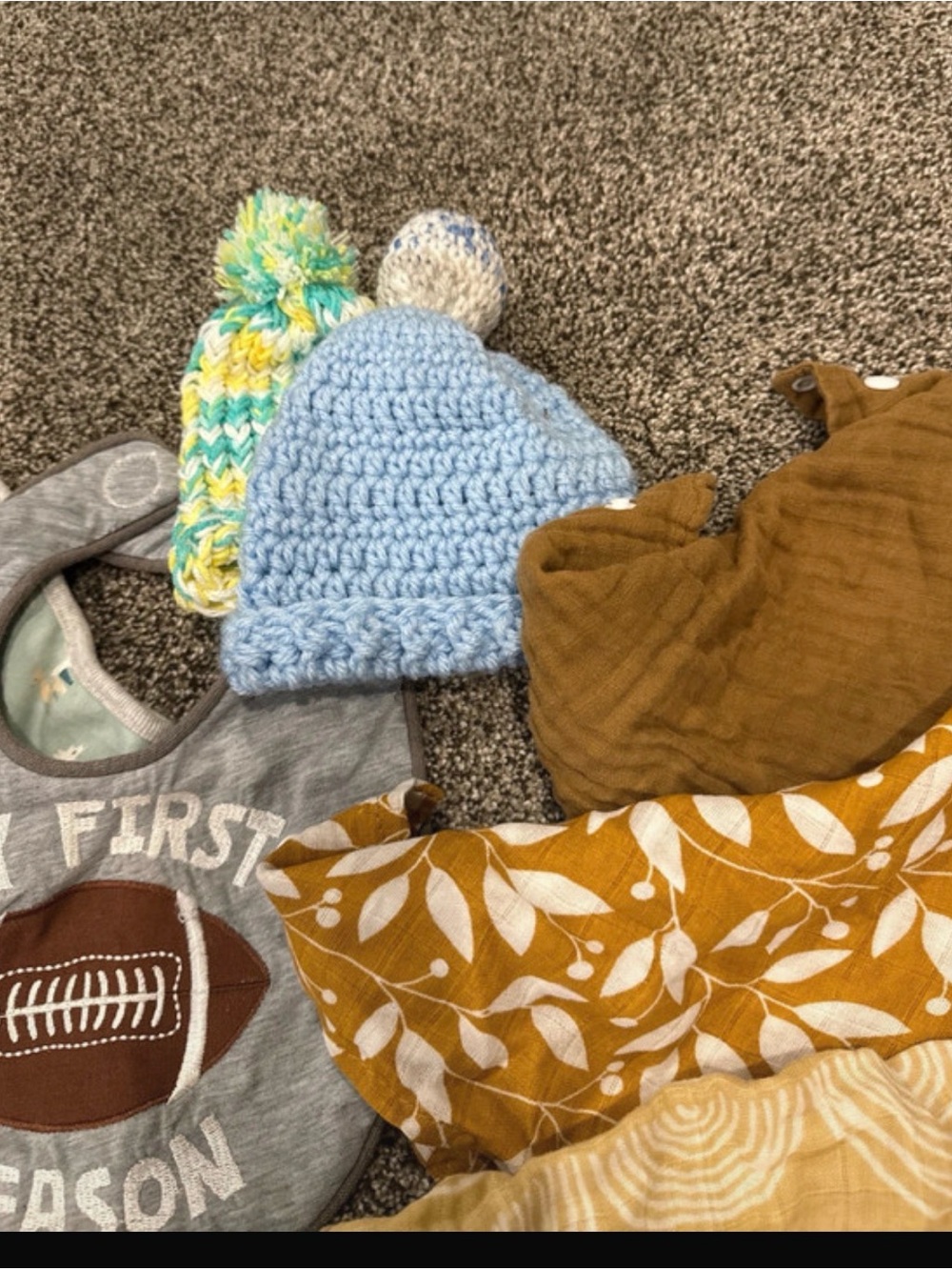 Handmade Light Blue Knit Baby Beanie with Pom Pom - Kids Accessories